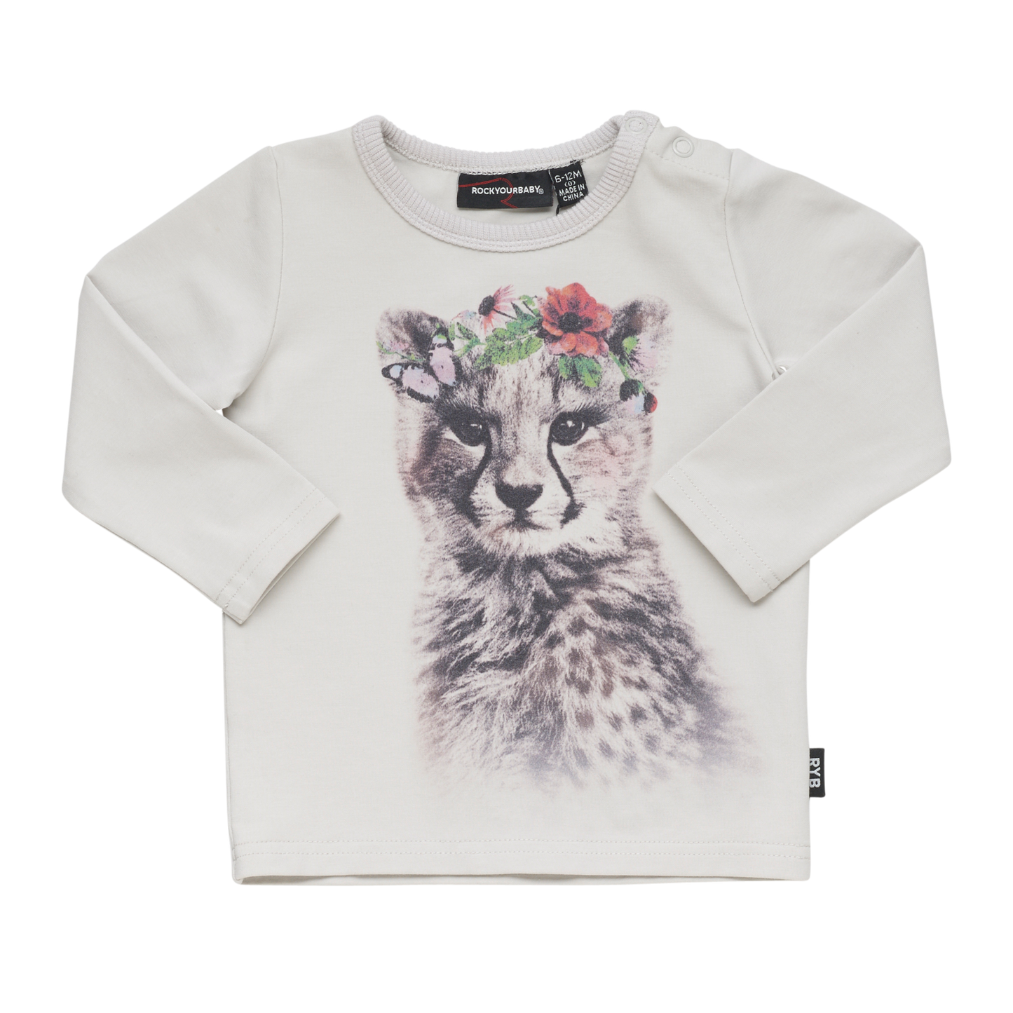 Rock Your Baby Floral Cheetah - Grey