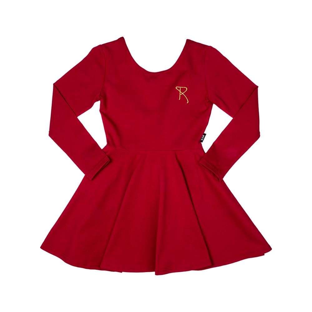 Rock Your Baby Mabel Waisted Dress - Burgundy
