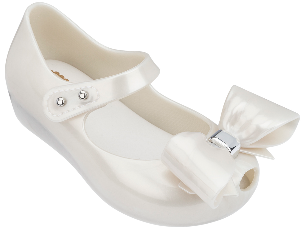 Mini Melissa UltraGirl Bow III - White Pearled