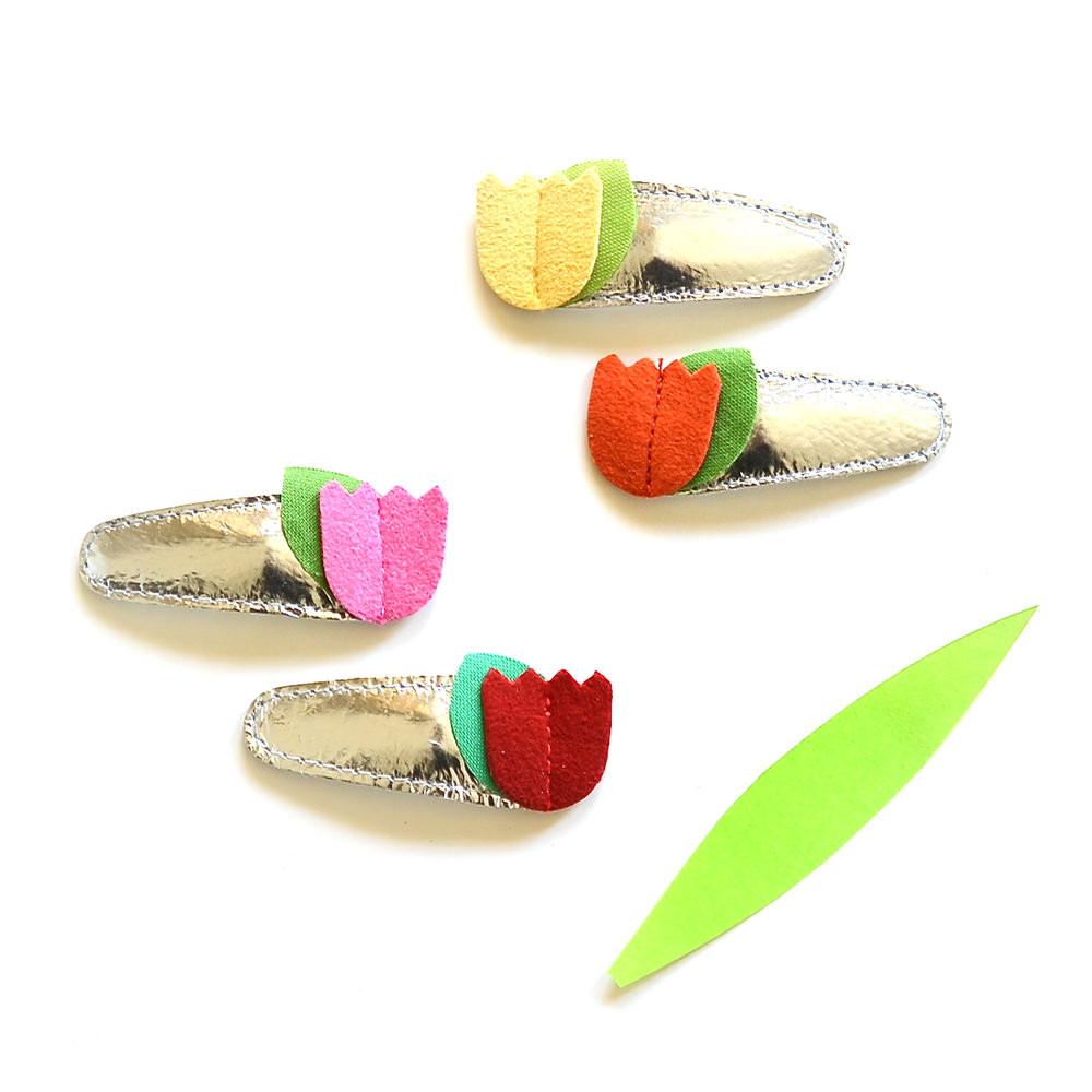 Tulips Hair Clips - Yellow