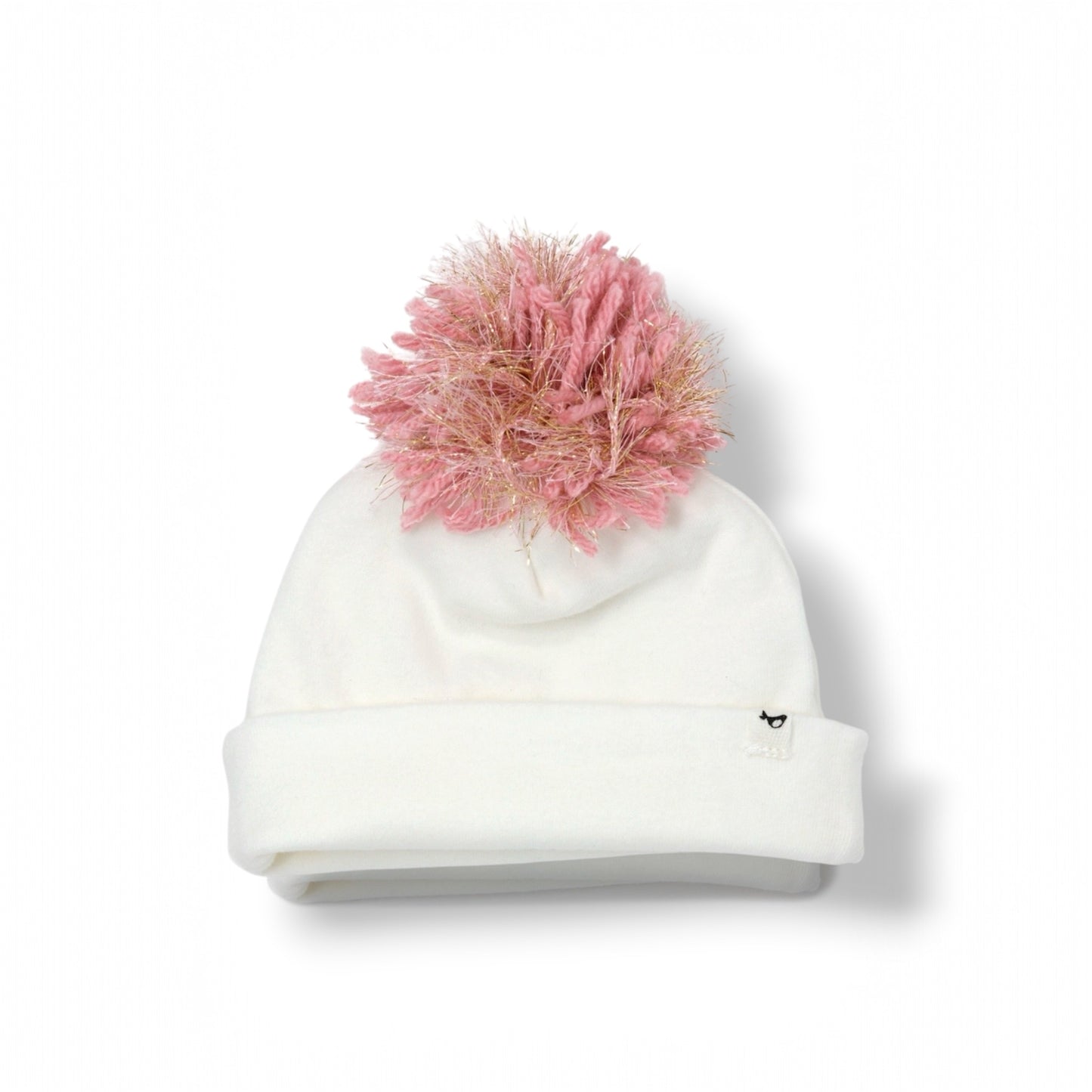Pom Hat - Pink on White