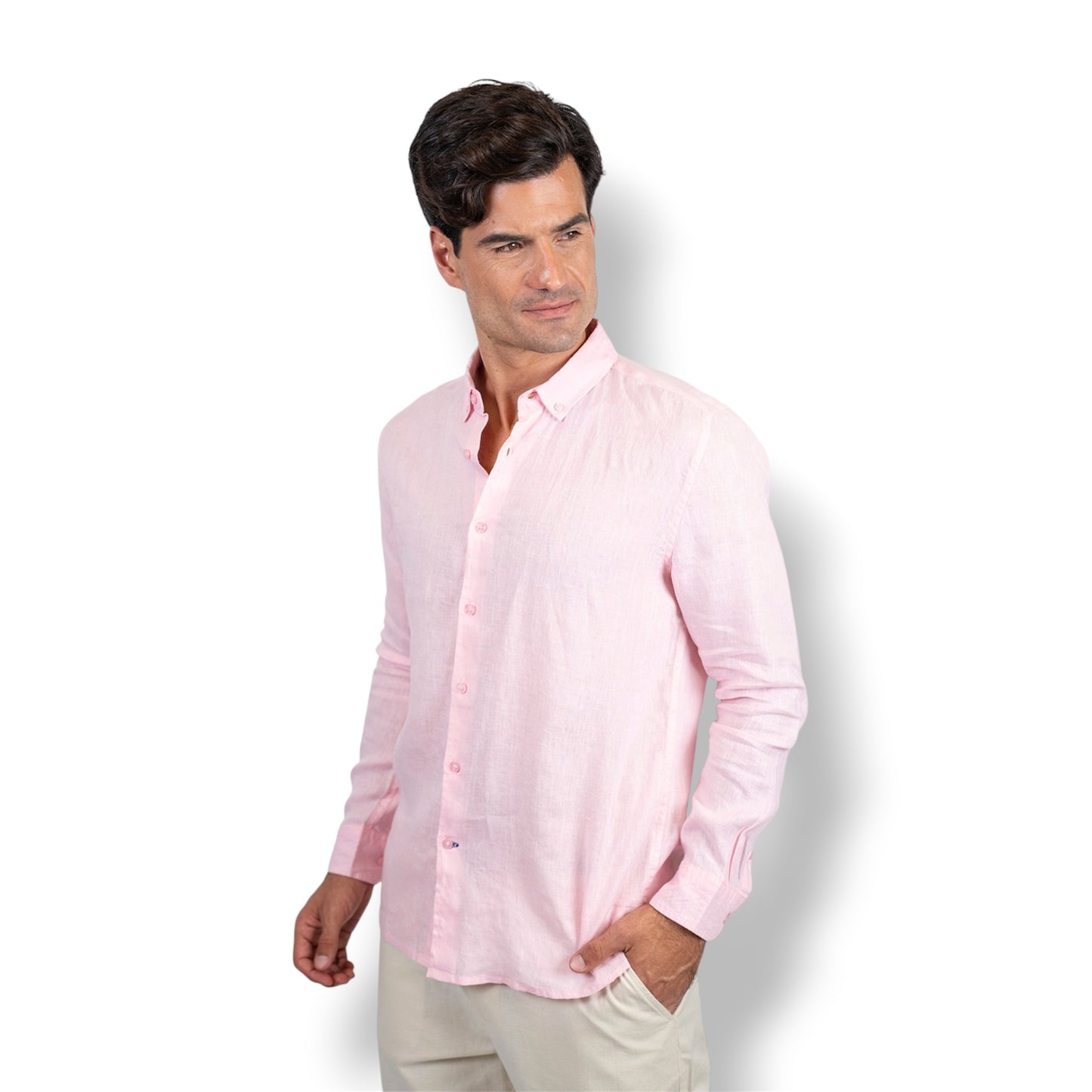 Soft Linen Pink Shirt - Men