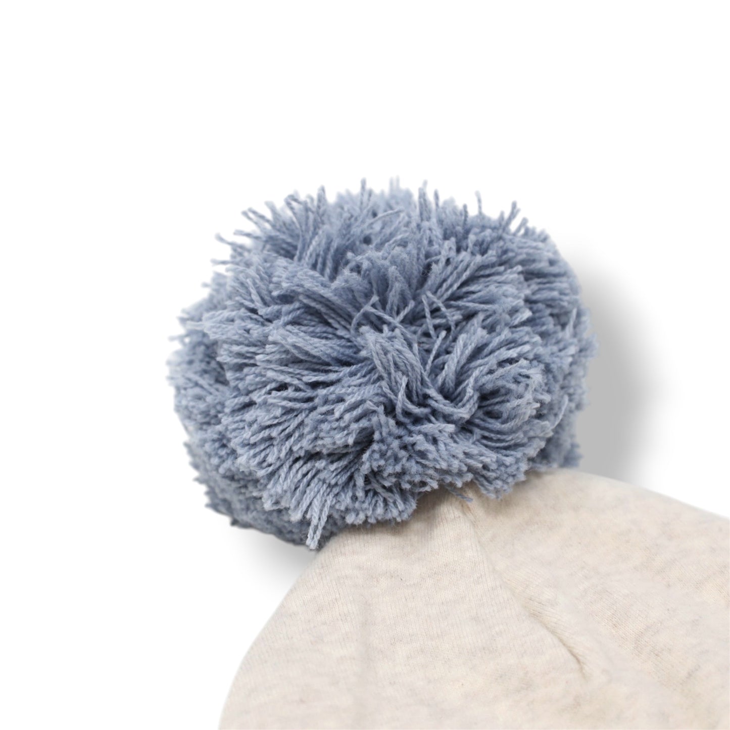 Pom Hat - Denim on Cream