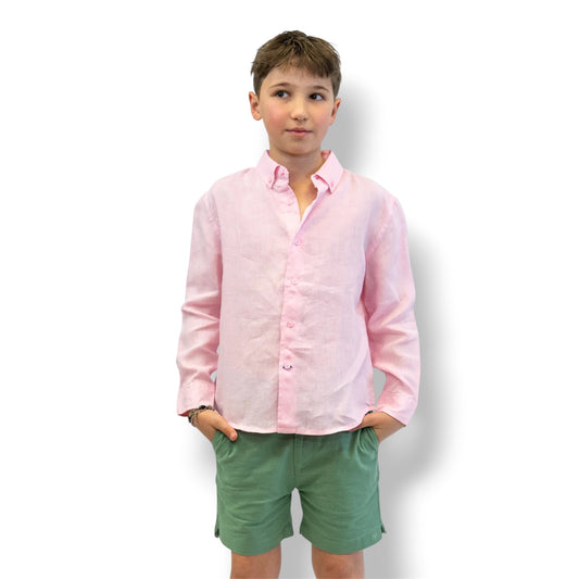 Soft Linen Pink Shirt - Boy