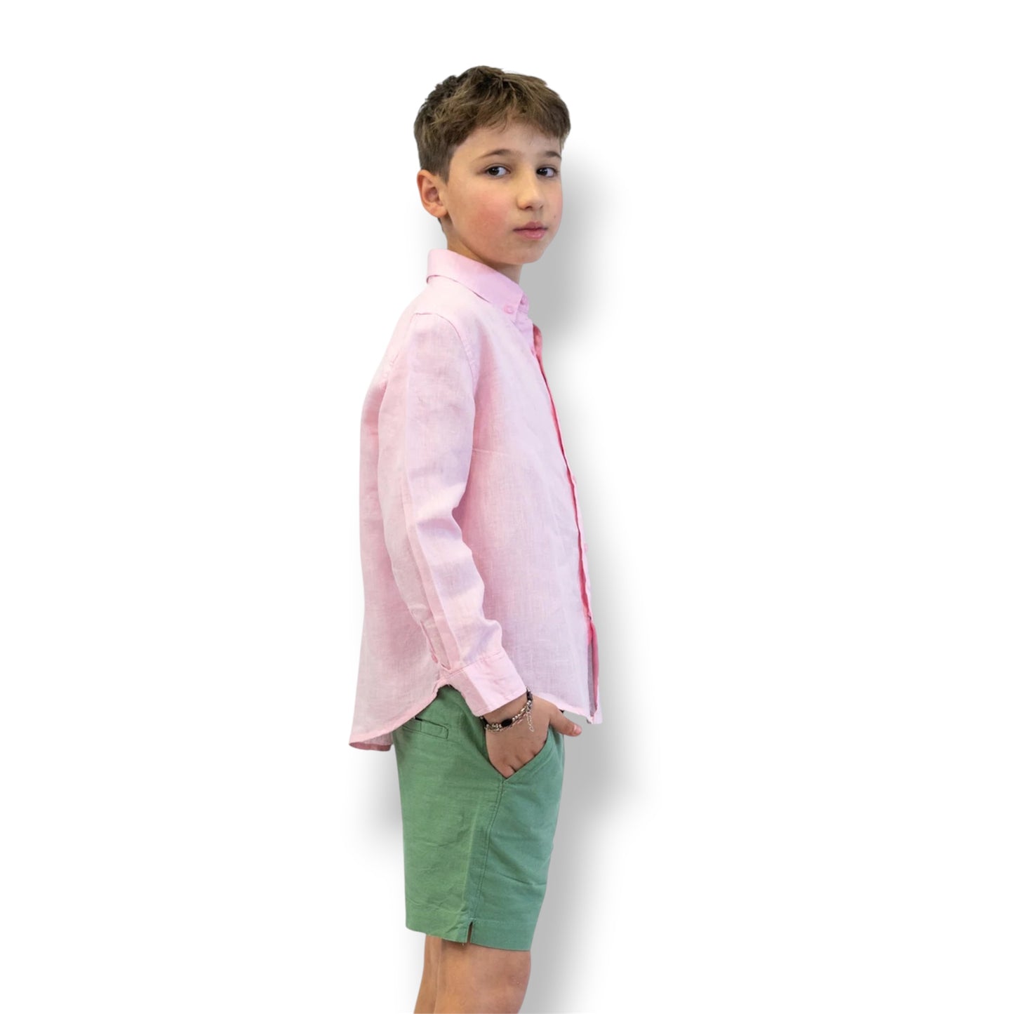 Soft Linen Pink Shirt - Boy