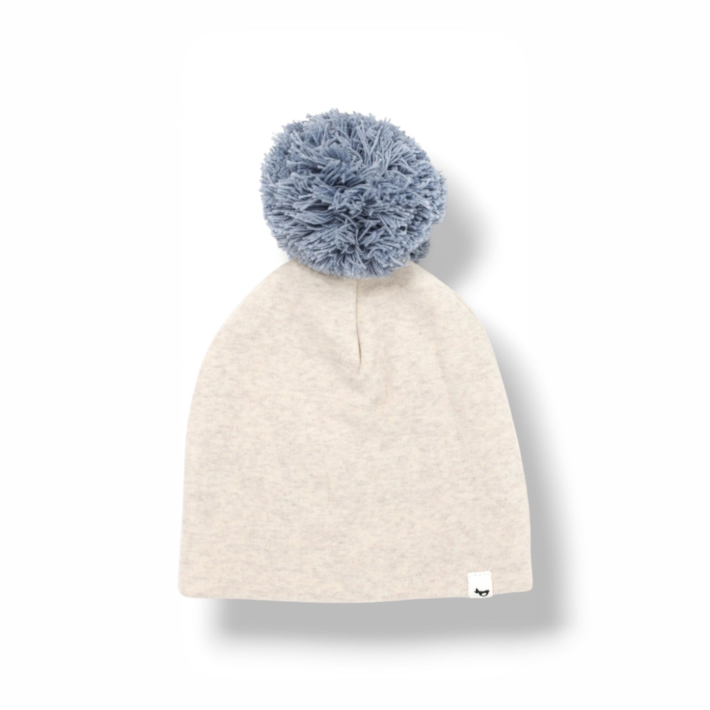 Pom Hat - Denim on Cream