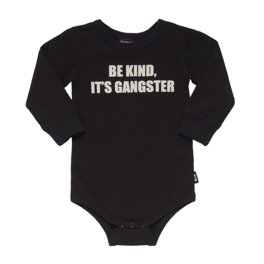 Rock Your Baby Be Kind It`s Ganster Bodysuit
