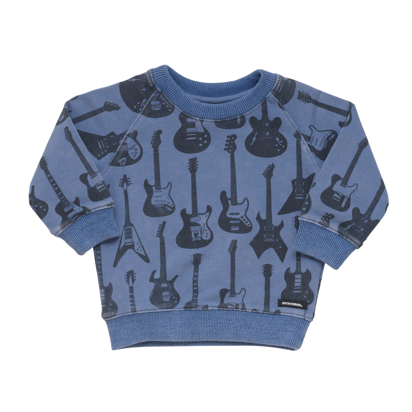 Rock Your Baby Guitar Hero Jumper - Washed Blue