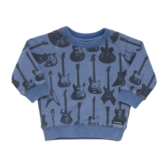 Rock Your Baby Guitar Hero Jumper - Washed Blue