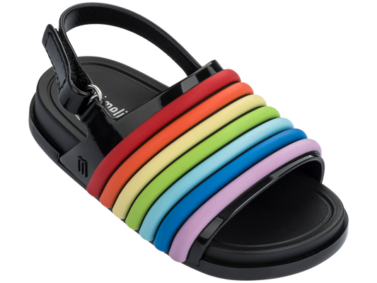 Mini Melissa Beach Slide Sandal - Black/Colorful