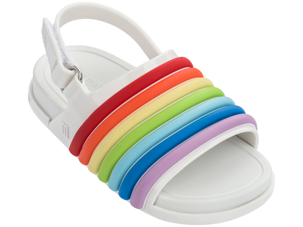 Mini Melissa Beach Slide Sandal - White/Colorful