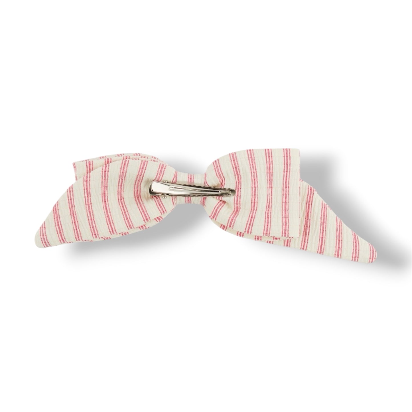 Nylon Headband - Stripes Scarlett Bow - Red Cherry