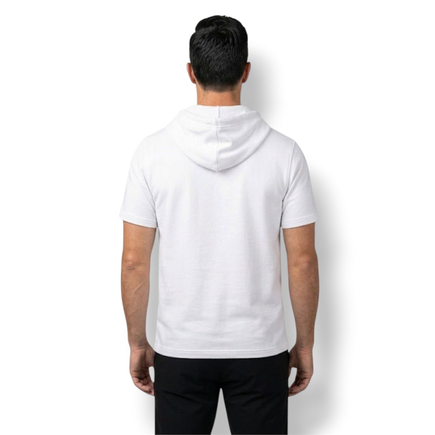 Men’s White Short Sleeve Hoodie