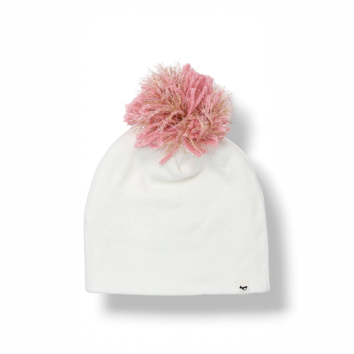 Pom Hat - Pink on White