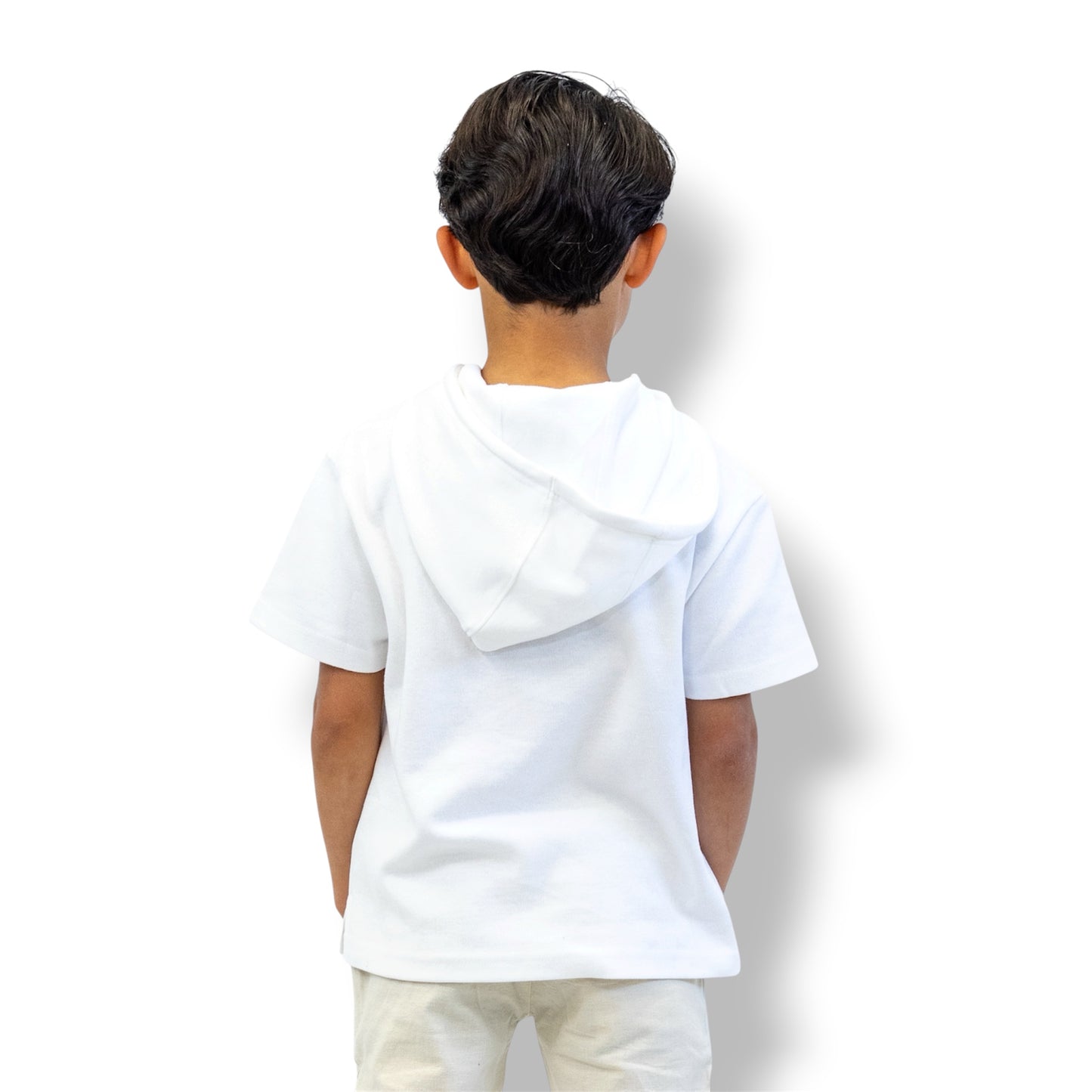 Boy’s White Short Sleeve Hoodie