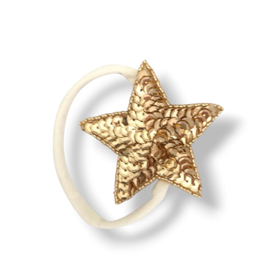 Gold Sequin Star Nylon Headband