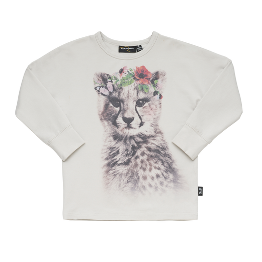 Rock Your Baby Floral Cheetah - Light Grey