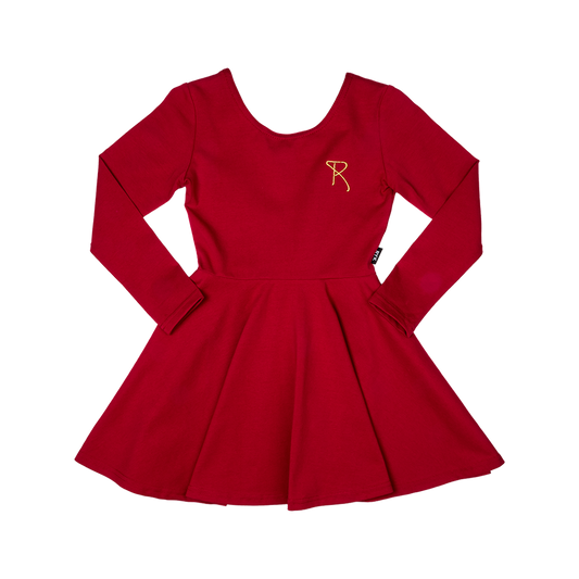 Rock Your Baby Mabel Waisted Dress - Burgundy