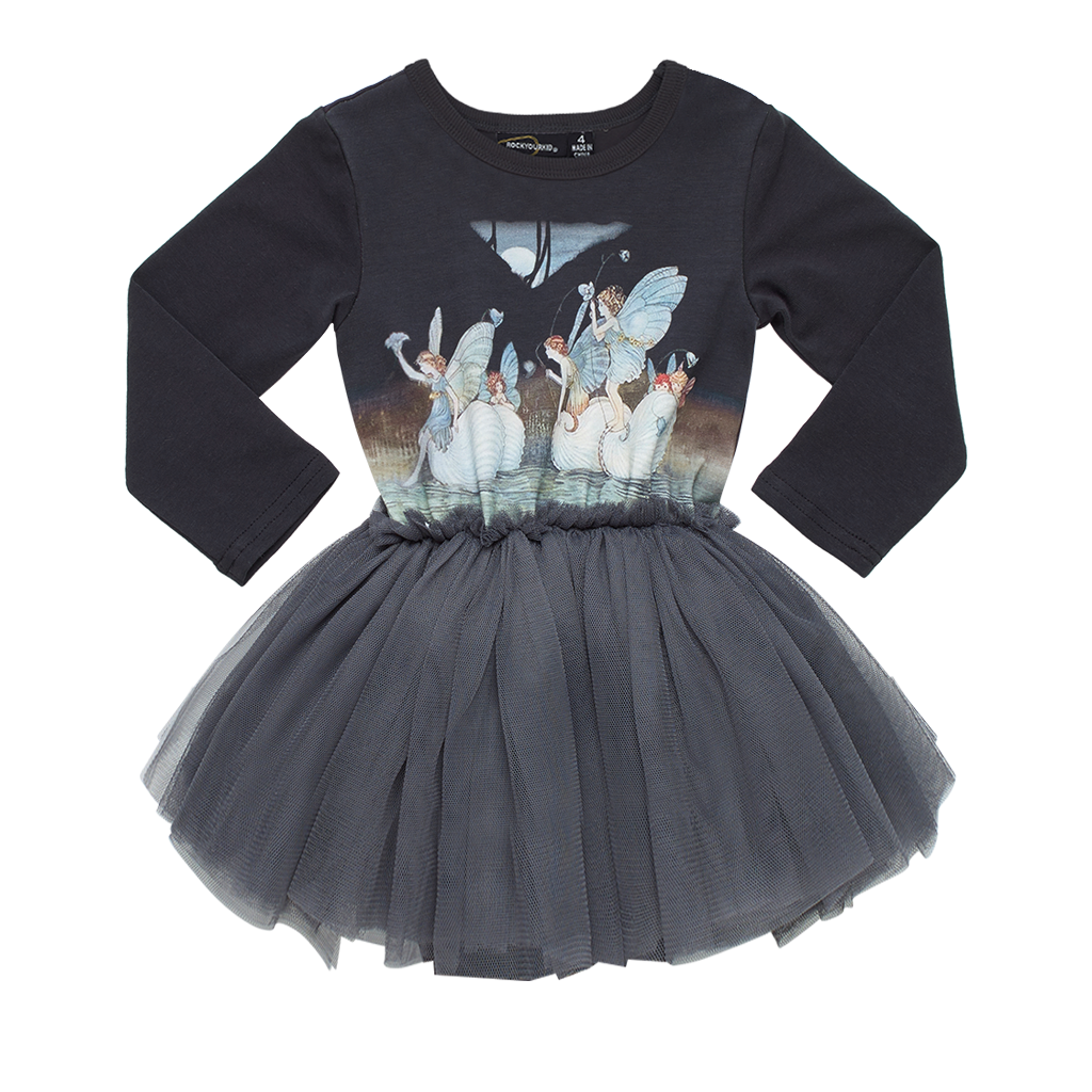 Rock Your Baby Night Sprite Circus Dress - Charcoal