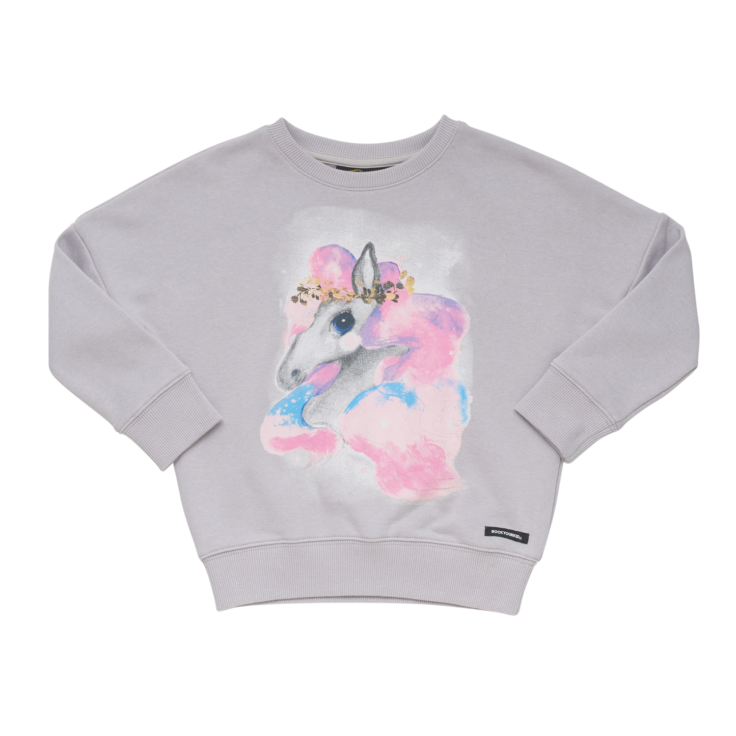 Rock Your Baby Rainbow Brumby Jumper - Grey