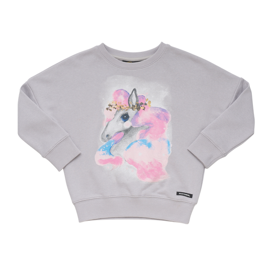 Rock Your Baby Rainbow Brumby Jumper - Grey