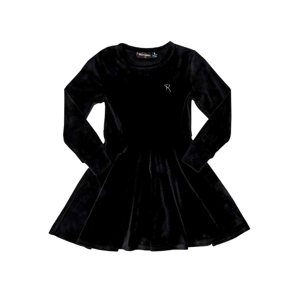 Rock Your Baby Velvet Underground Waisted Dress - Black