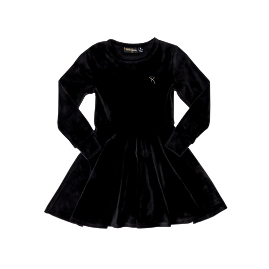 Rock Your Baby Velvet Underground Waisted Dress - Black