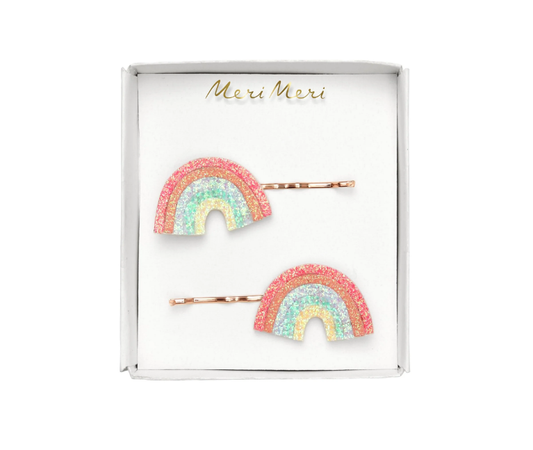 Glitter Rainbow Hair Slides