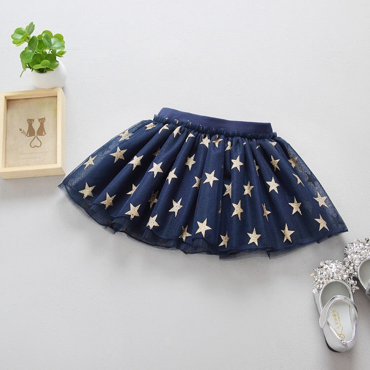 Ballet Tutu Skirt - Navy / Gold Star