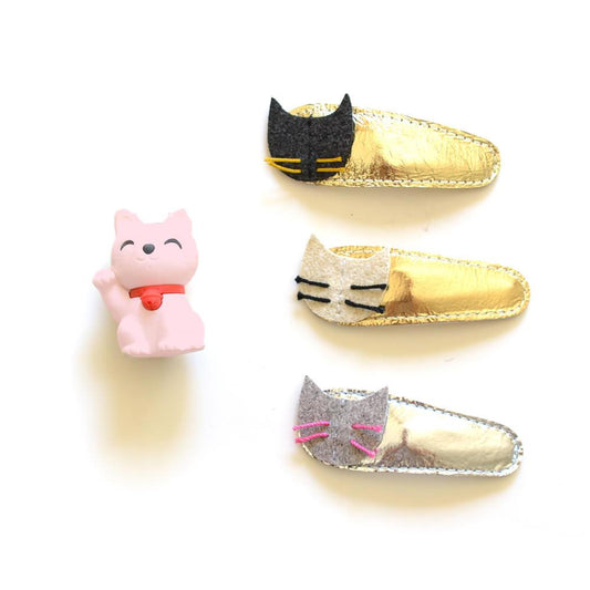 Kitty Hair Clips - White