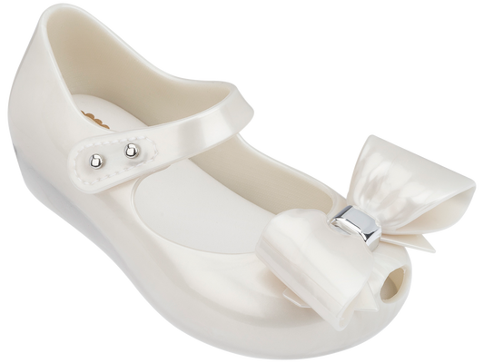 Mini Melissa UltraGirl Bow III - White Pearled