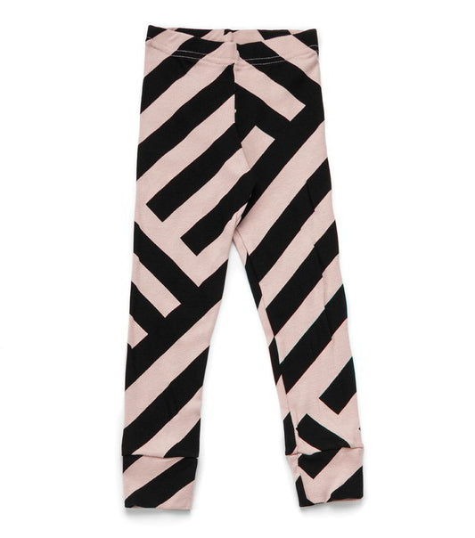 Nununu Striped Leggings - Powder Pink