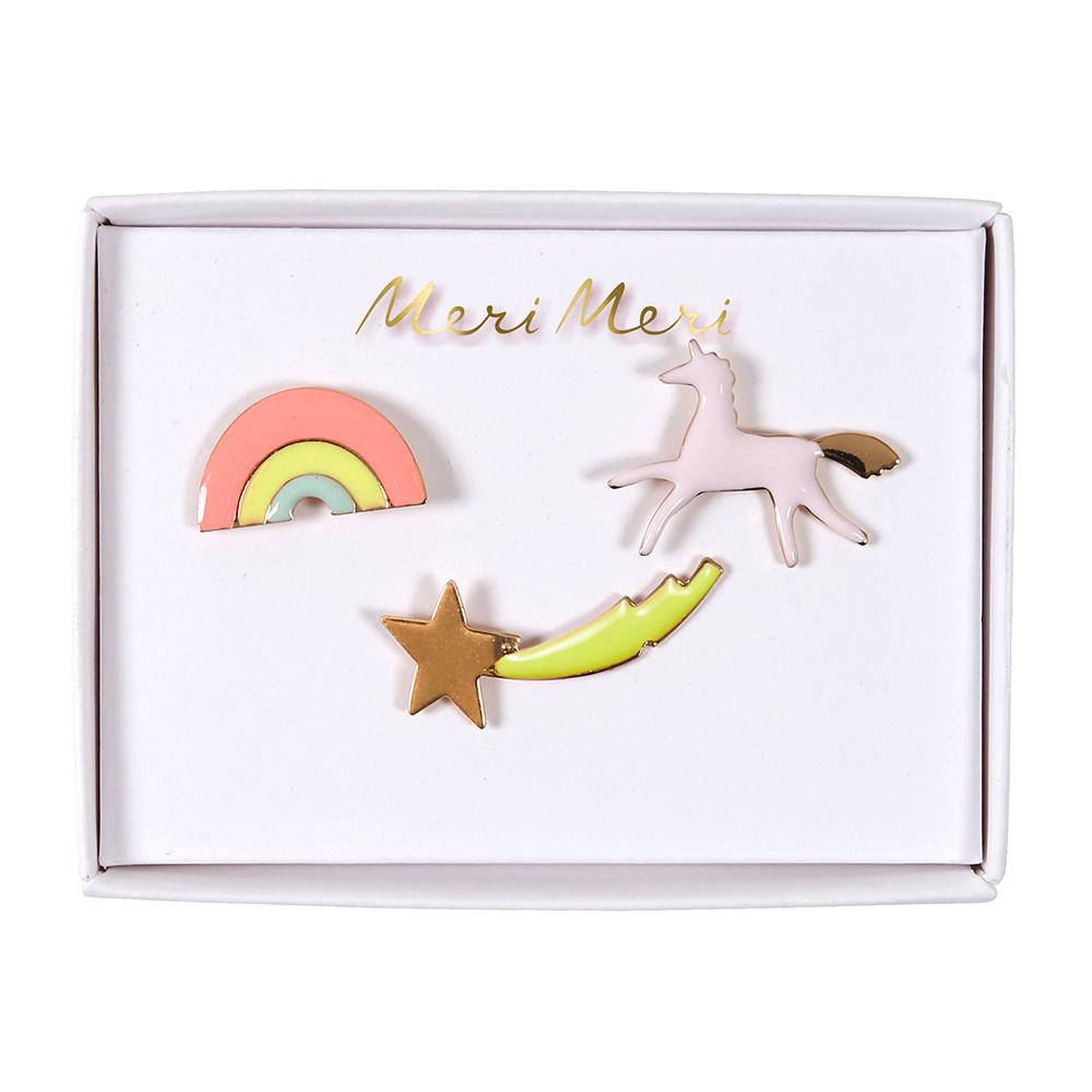 Unicorn & Rainbow Enamel Lapel Pins